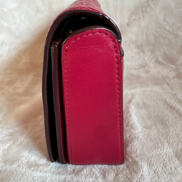 NWOT! Coach Dinky Signature Convertible Shoulder Bag In Bright Cherry Leather - Picture 6 of 15